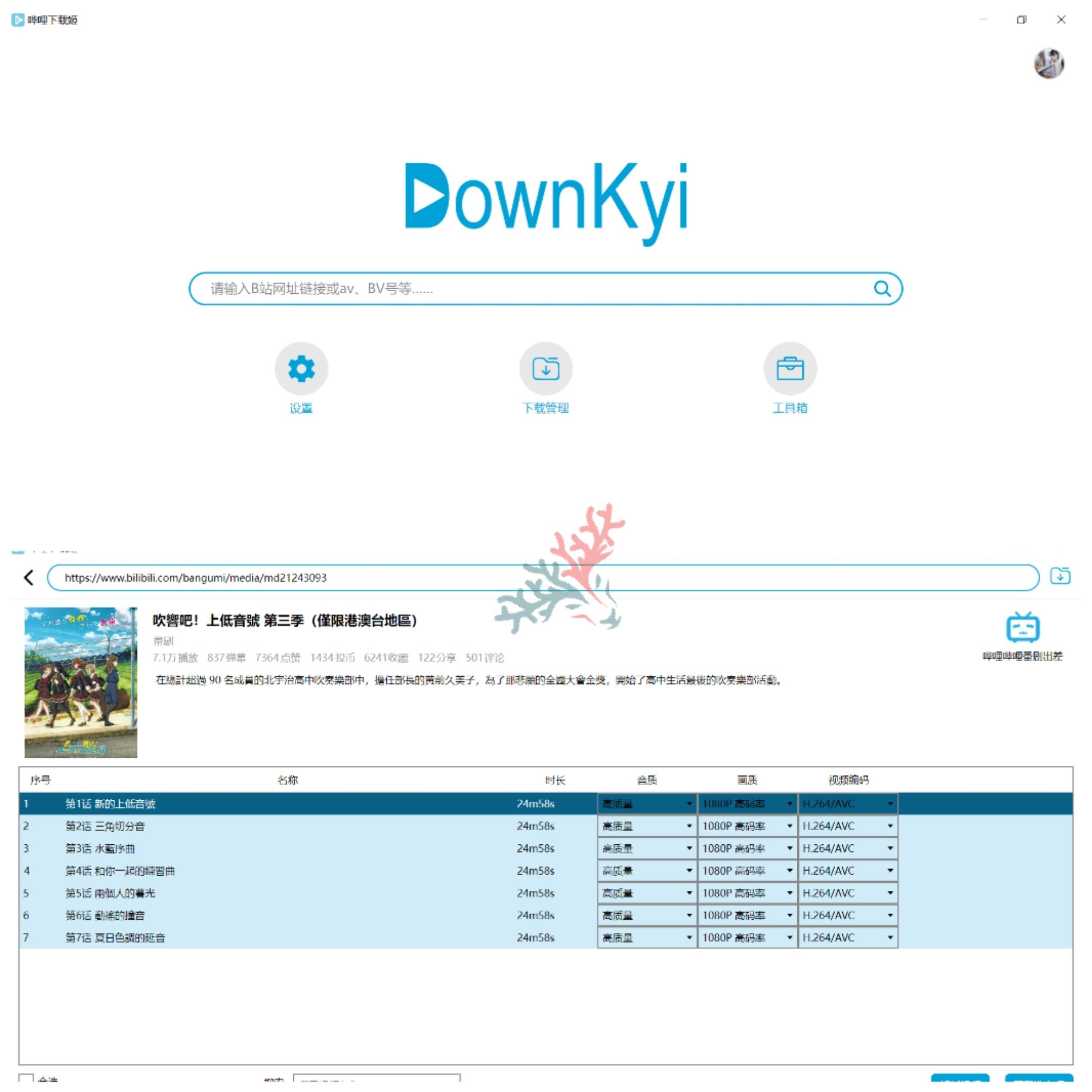 PC｜哔站视频下载去水印神器 跨平台哔哩下载姬 DownKyiCore 1.0.10 免费无广告-安鹿轩